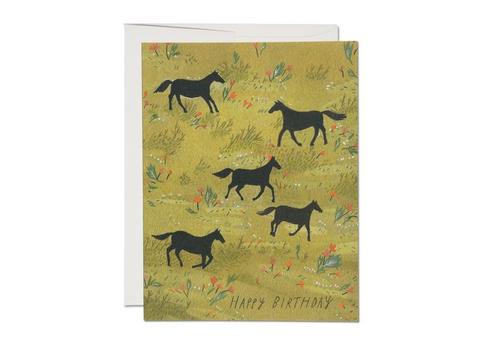 Horses Happy Birthday Card