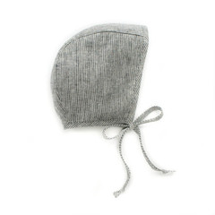 Gray and White Striped Bonnet