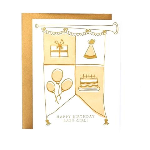 Baby Girl Crest Card