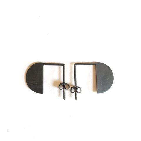 Square Semi-Circle Minimalist Earrings