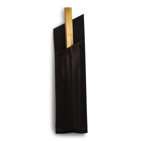 Pen and Black Leather Case