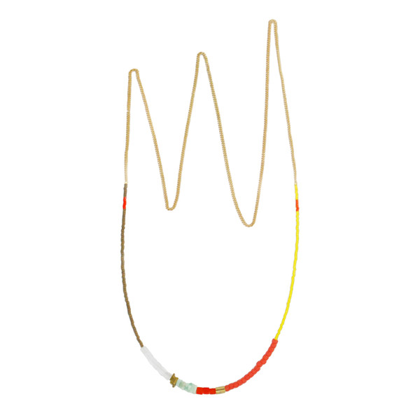 Yellow | Orange Beaded Necklace