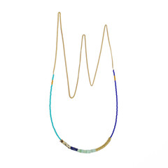 Mustard | Turquoise | Cobalt Beaded Necklace