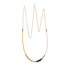 Pink | Mustard Beaded Necklace