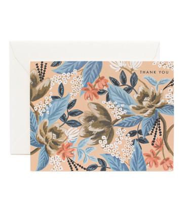 Pink and Blue Floral Thanks