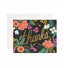 Birch Floral Thanks Card