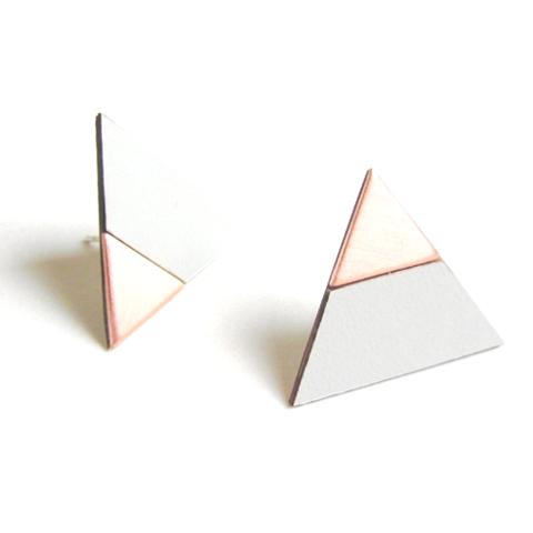 Copper Triangle Earrings
