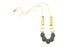 Handmade Bead and Brass Necklace