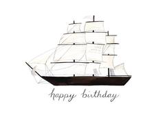 Clipper Ship Birthday Card