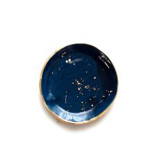 Navy and Gold Splatter Ring Dish